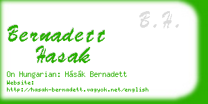 bernadett hasak business card
